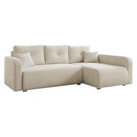 ECKSOFA Viena Cord, Seite: Rechts - Silberfarben/Naturfarben, Holz/Kunststoff (234/145cm) - MIRJAN24