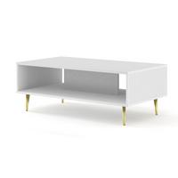 COUCHTISCH Weiß, Weiß, Gold 90/43/60 - Weiß, Holzwerkstoff (60/90/43cm) - RAUMHIRSCH FURNITURE