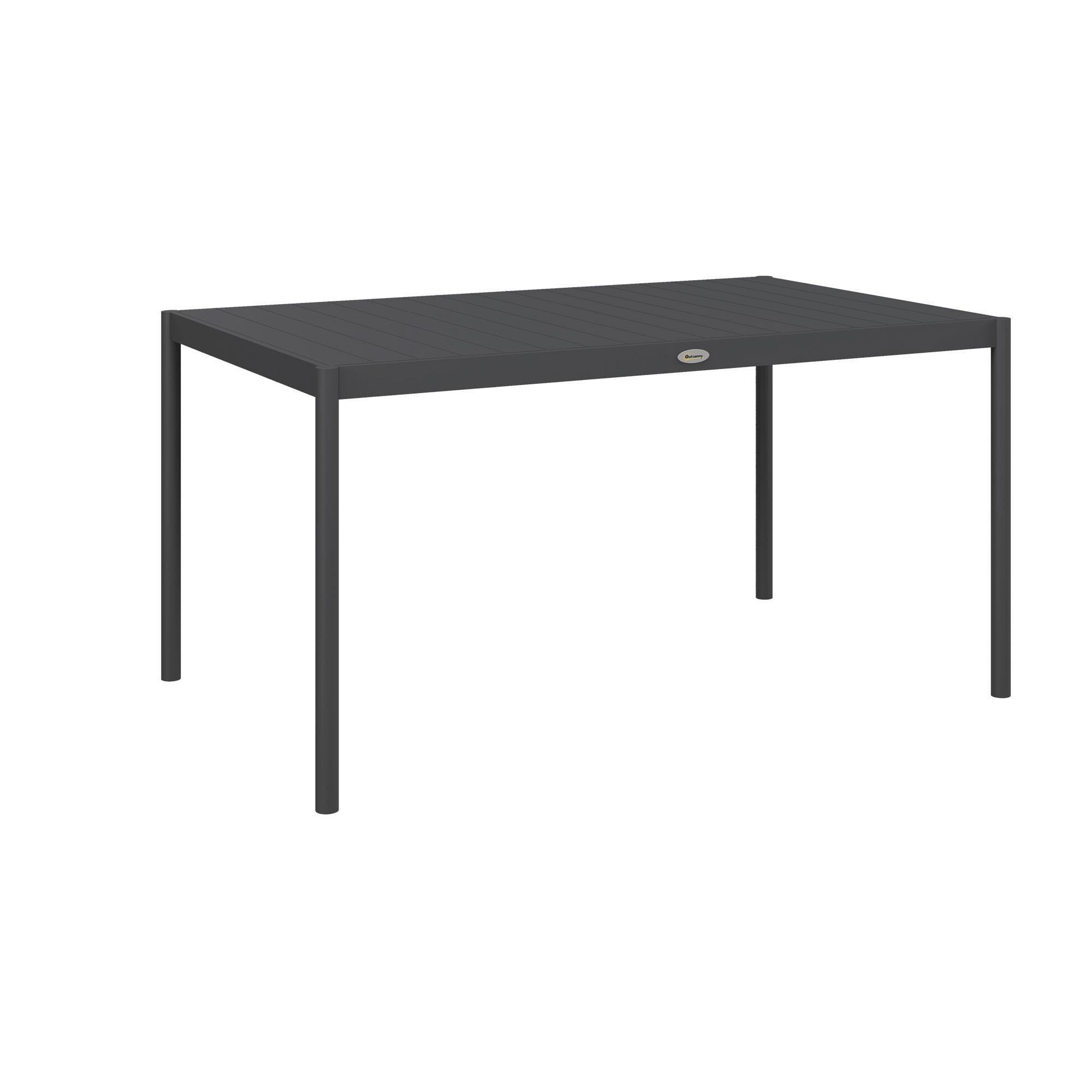 GARTENTISCH, Dunkelgrau, Aluminium - Dunkelgrau, Metall (145/90/74cm) - Outsunny