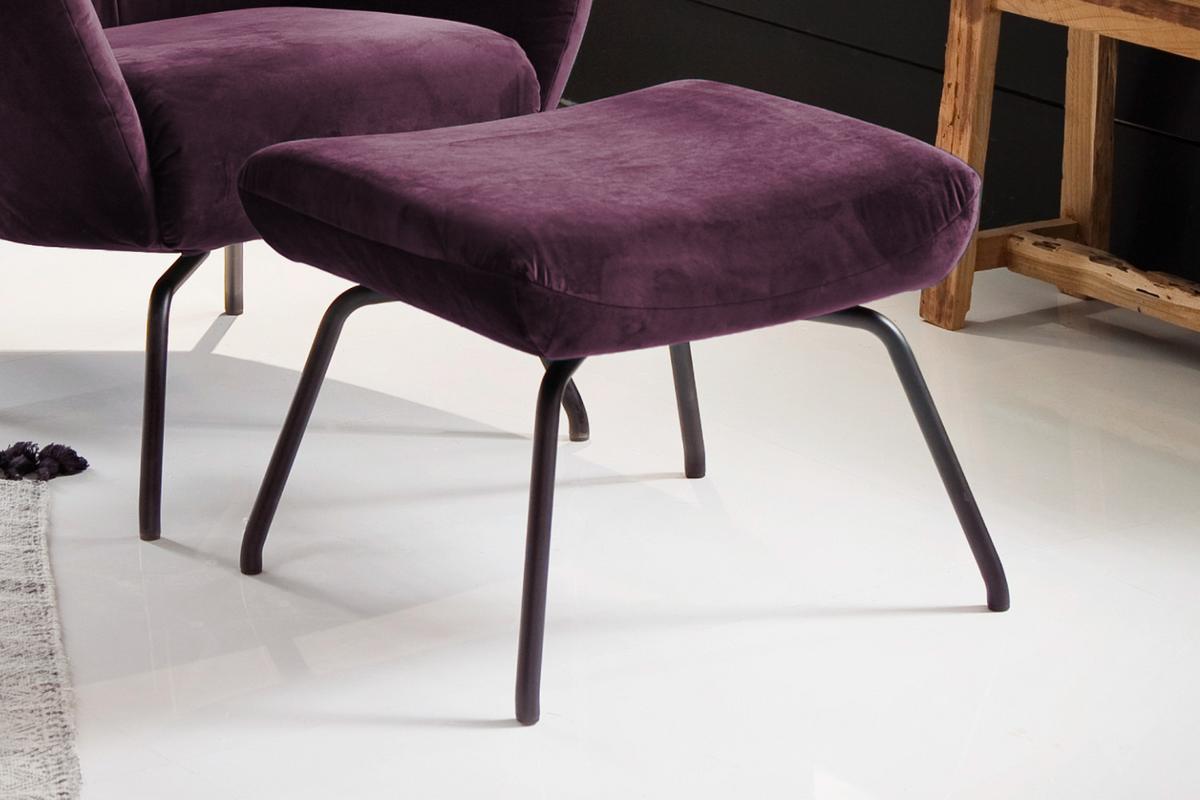 HOCKER LOTTE Violett Velvet - Violett, Textil/Metall (57/44/52cm) - KAWOLA