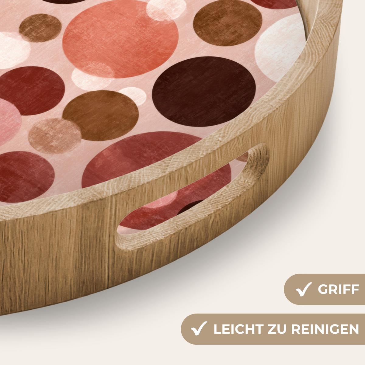 TABLETT Kreise - Modern - Farbenfroh 50x50 cm - Rosa, Holz (50/5/5cm) - OnlyWow