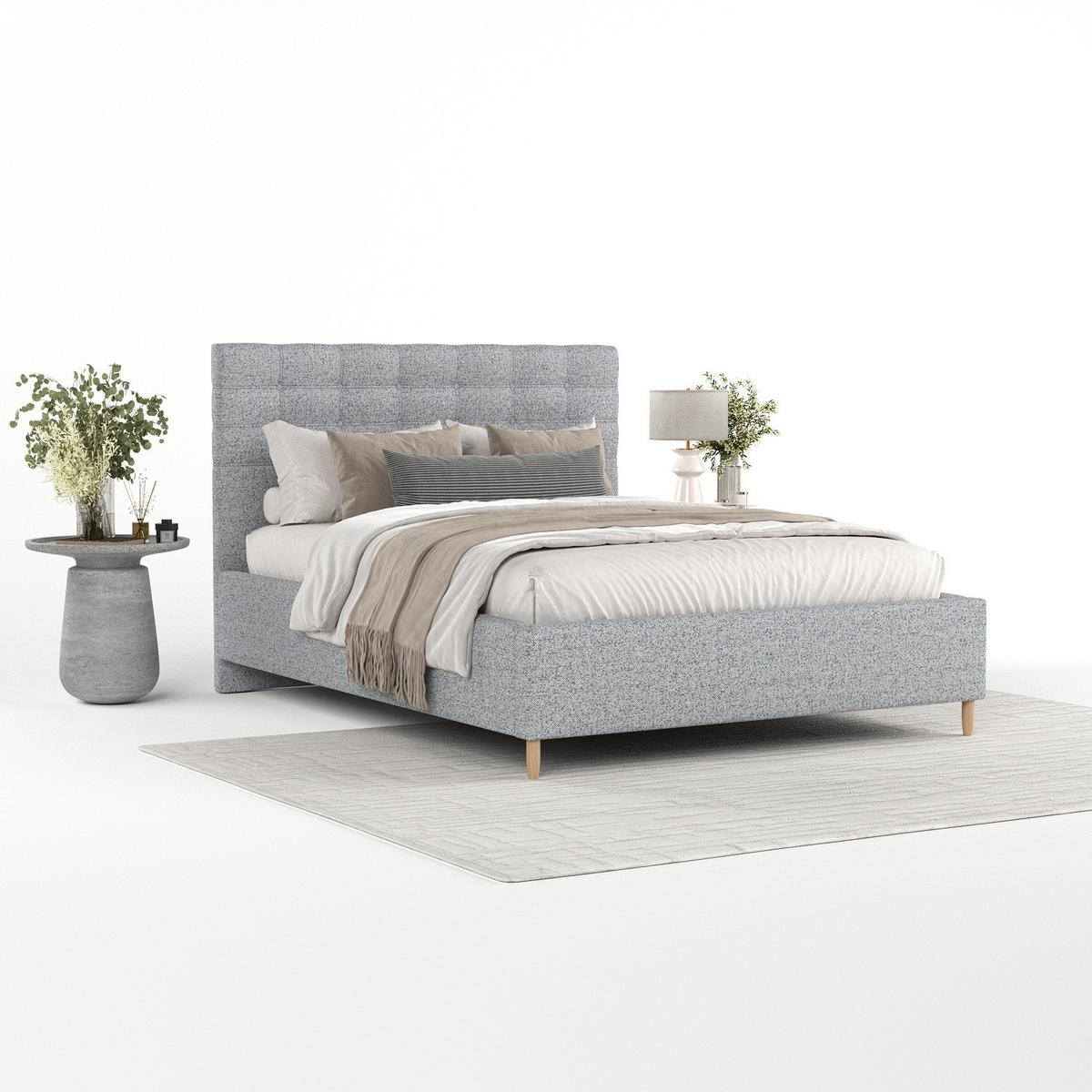 POLSTERBETT Soma 120/200 cm Grau im Riva Stoff - Naturfarben/Grau, Holz/Holzwerkstoff (120/200cm) - AltaBeds