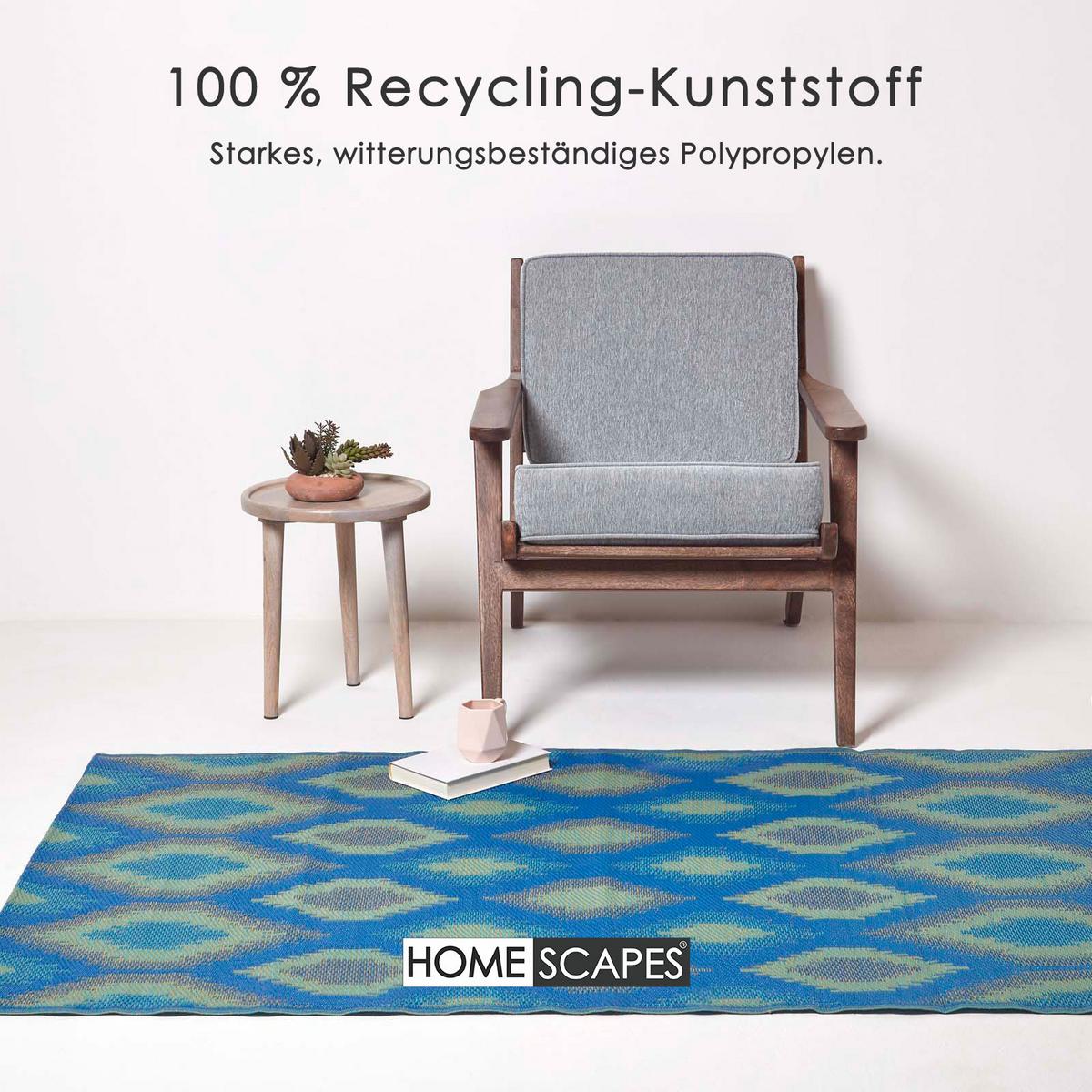 OUTDOORTEPPICH Amber, Ethno-Muster 150/240 cm - Blau, Kunststoff (150/240cm) - Homescapes