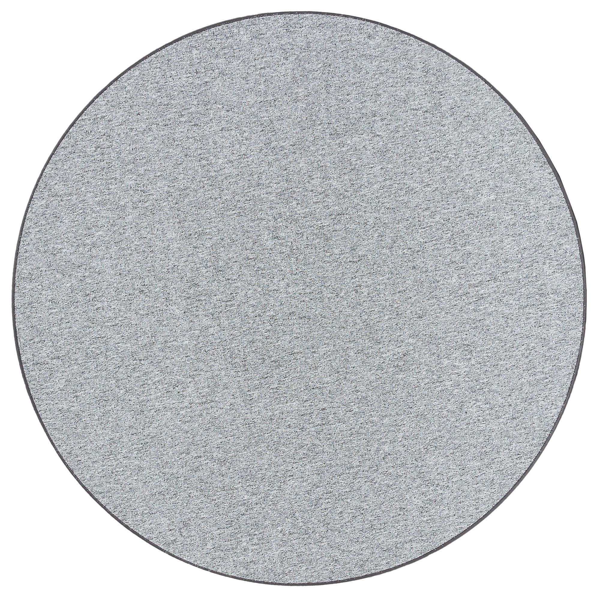 FEINSCHLINGEN VELOUR TEPPICH STRONG RUND - Silberfarben, Textil (100/100cm) - Snapstyle