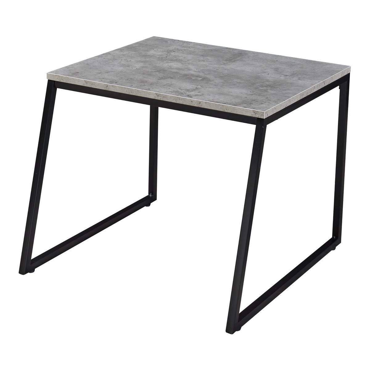 SATZTISCH-SET 2 TLG. Hyllestad - Schwarz/Grau, Holzwerkstoff/Metall (83/50/38cm) - [en.casa]