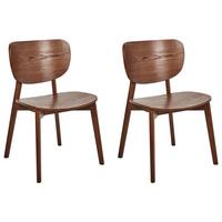 ESSZIMMERSTUHL 2er-Set Holz Dunkelbraun Overly - Dunkelbraun, Holz (49/80/47cm) - Beliani