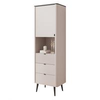 BÜCHERREGAL NAVANI 60/40/191 cm, Kaschmir / Grau - Goldfarben/Schwarz, Holzwerkstoff/Metall (60/191/40cm) - Idohome