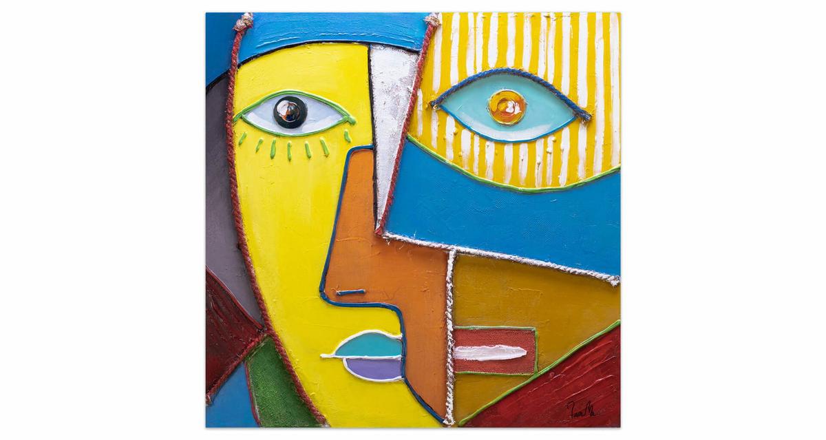 ACRYLBILD HANDGEMALT 80/80 cm - Multicolor, Holz/Textil (80/80cm) - KUNSTLOFT