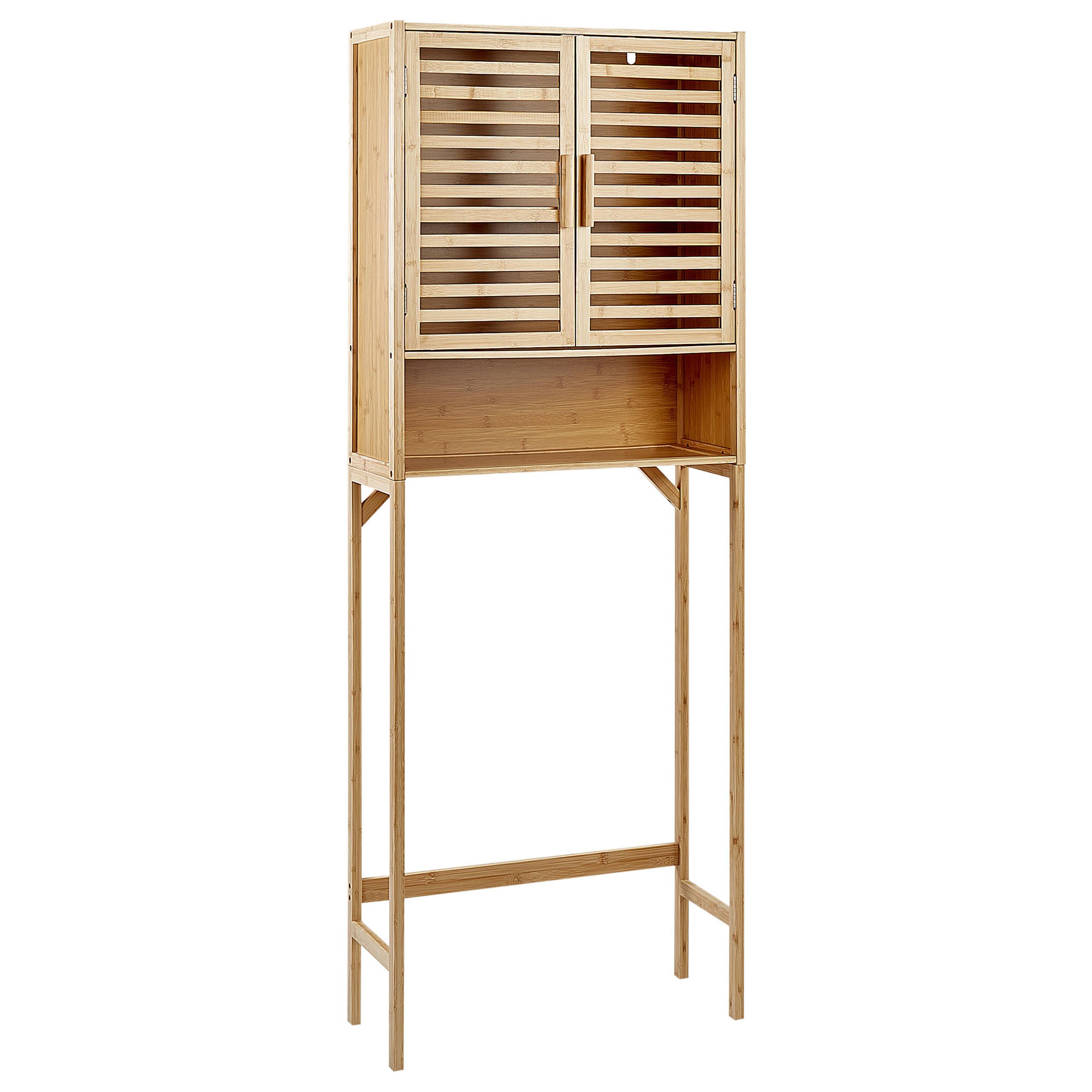 WASCHMASCHINEN-ÜBERBAUSCHRANK Bambus Hellbraun Okarche - Hellbraun, Holz (63/167/25cm) - Beliani