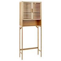 WASCHMASCHINEN-ÜBERBAUSCHRANK Bambus Hellbraun Okarche - Hellbraun, Holz (63/167/25cm) - Beliani