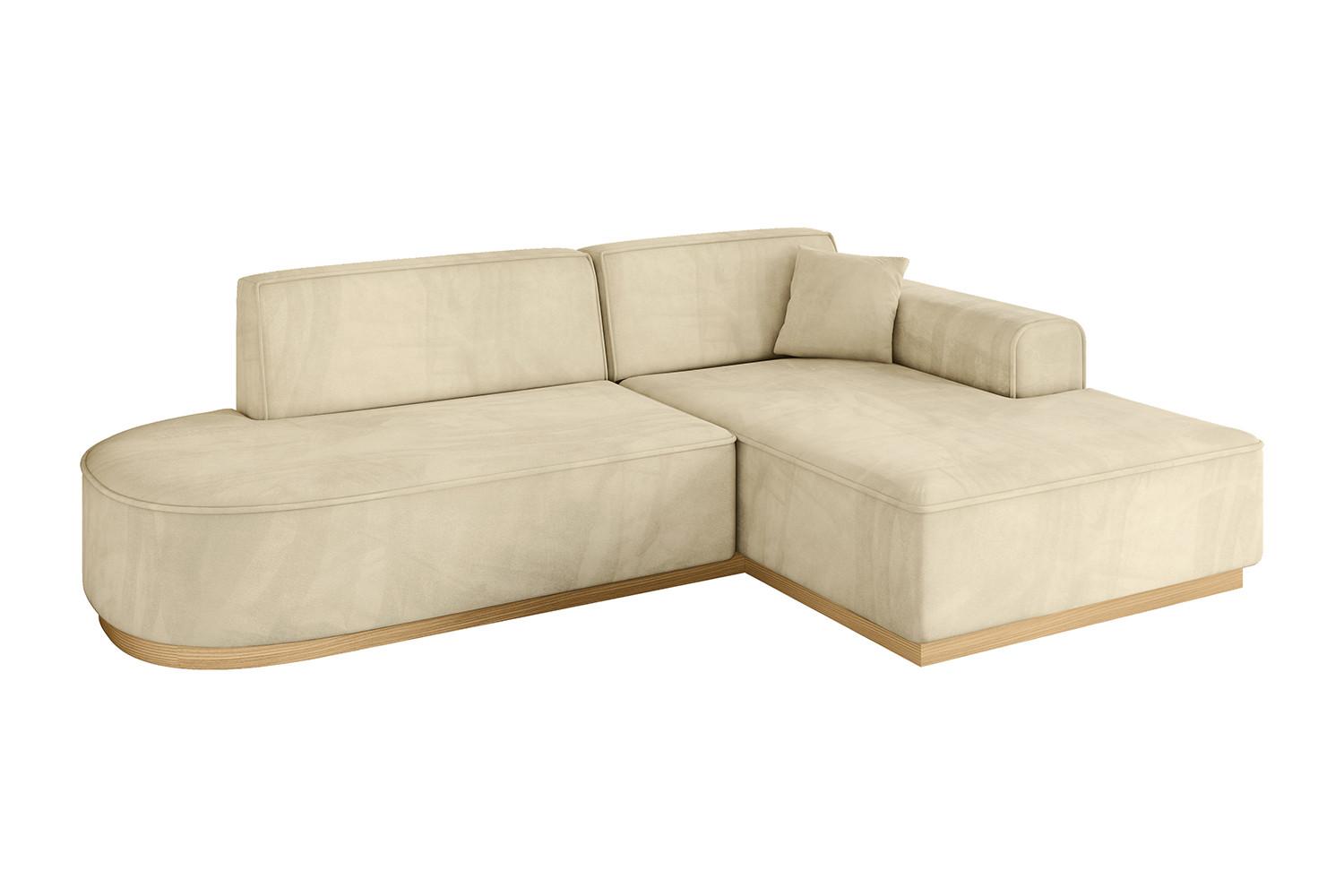 ECKSOFA Ottomane Rechts IREA-L1-v2 - 232x165x80 cm Beige - Taupe, Holzwerkstoff/Textil (232/165cm) - ALTDECOR