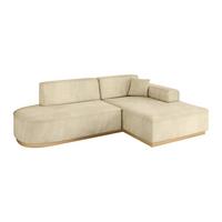 ECKSOFA Ottomane Rechts IREA-L1-v2 - 232x165x80 cm Beige - Taupe, Holzwerkstoff/Textil (232/165cm) - ALTDECOR