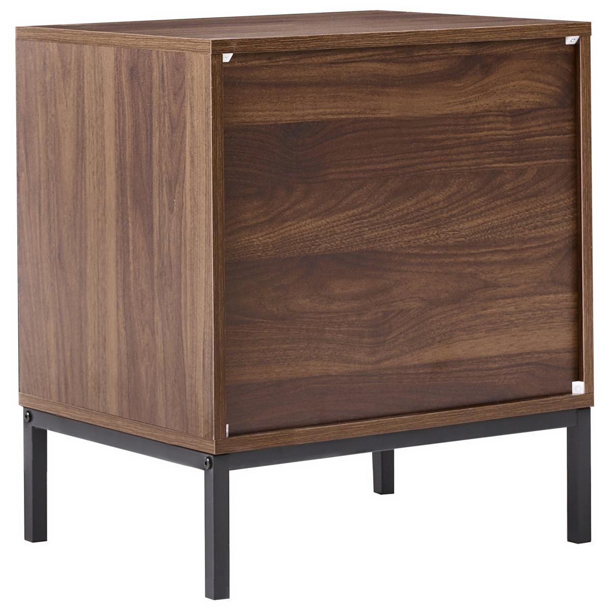 NACHTTISCH mit 1 Schublade Dunkelbraun Caraquet - Dunkelbraun, Holzwerkstoff (40/50/60cm) - Beliani