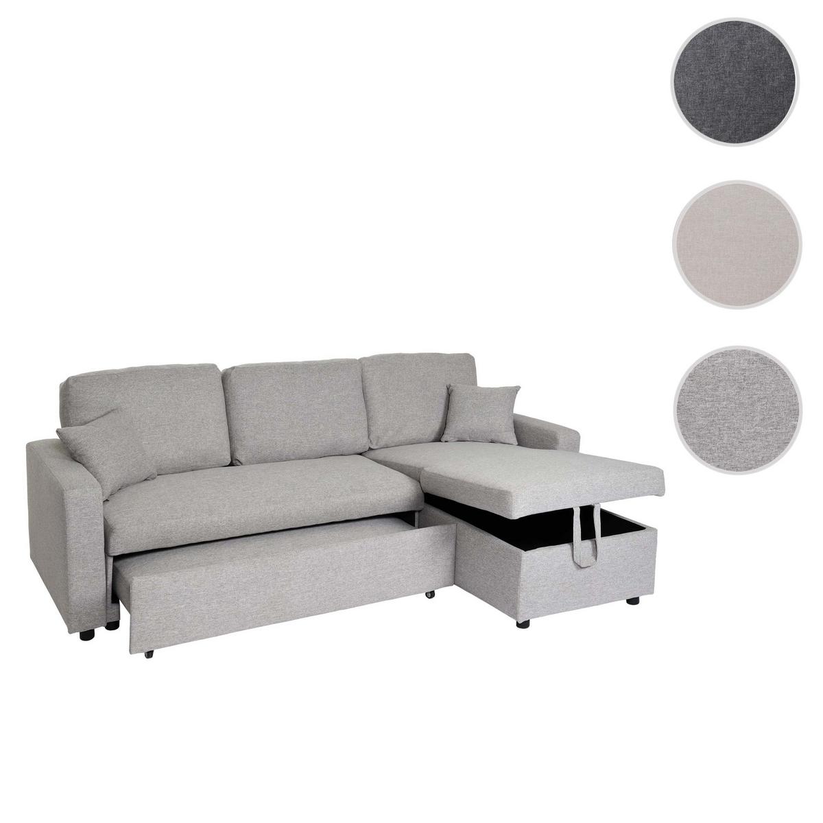 ECKSOFA MIT BETTKASTEN Hellgrau - Hellgrau/Grau, Textil (228/151cm) - MCW