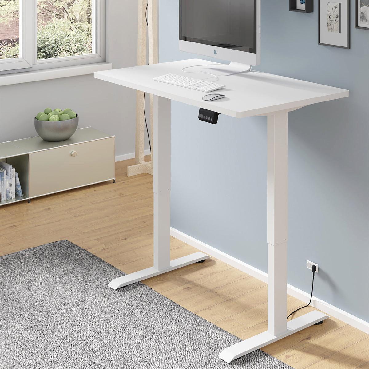 SCHREIBTISCH Ergo Mattweiß - Weiß, Holzwerkstoff (120/65/73cm) - Petits-meubles