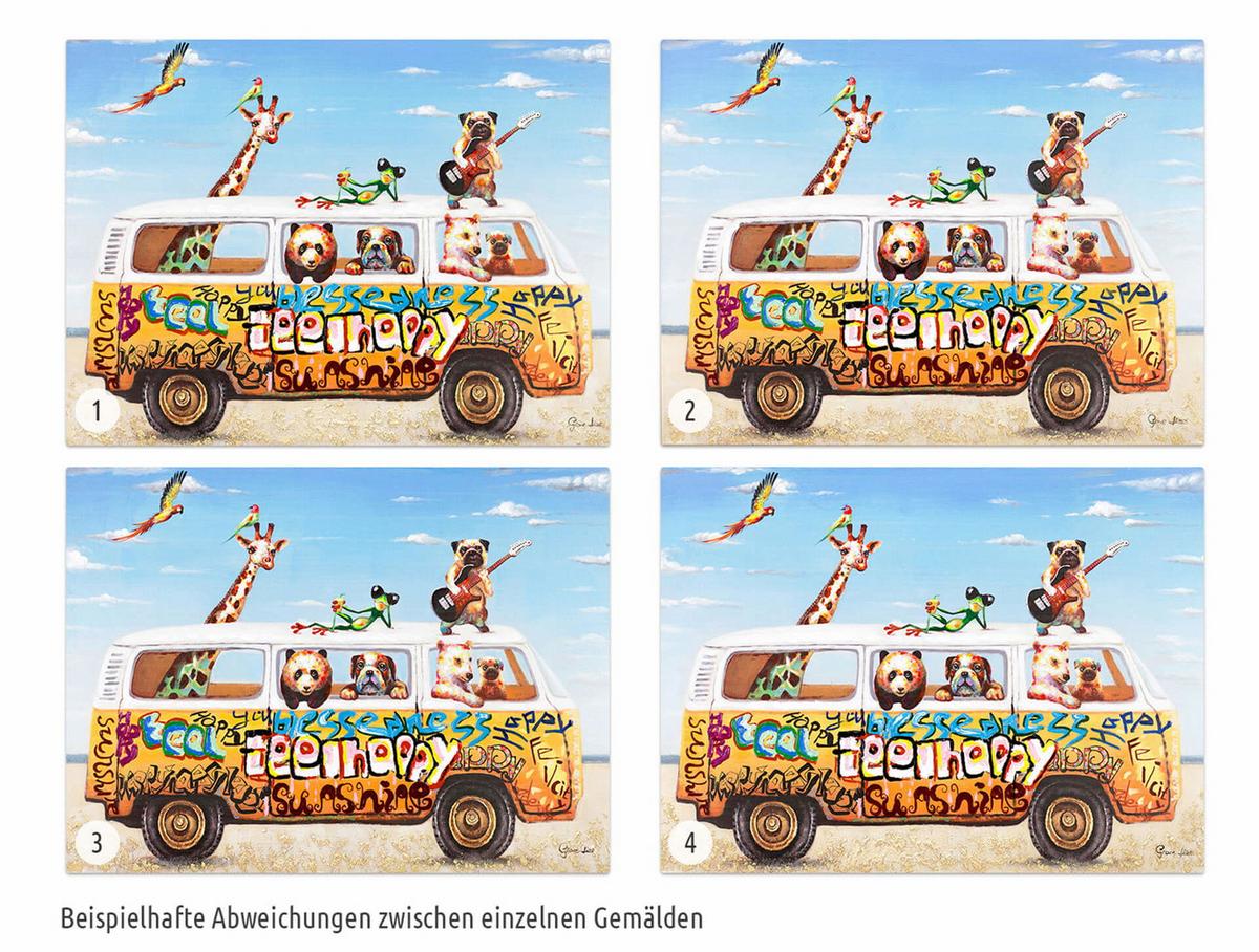 ÖLGEMÄLDE 100/70 cm - Blau/Pink, Holz/Textil (100/70cm) - KUNSTLOFT