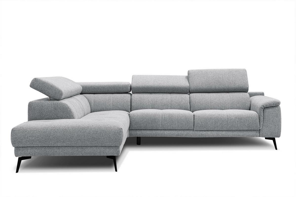 ECKSOFA FIERO 5-Sitzer, silberfarben - Silberfarben/Schwarz, Holzwerkstoff/Textil (158/269cm) - Wozimo