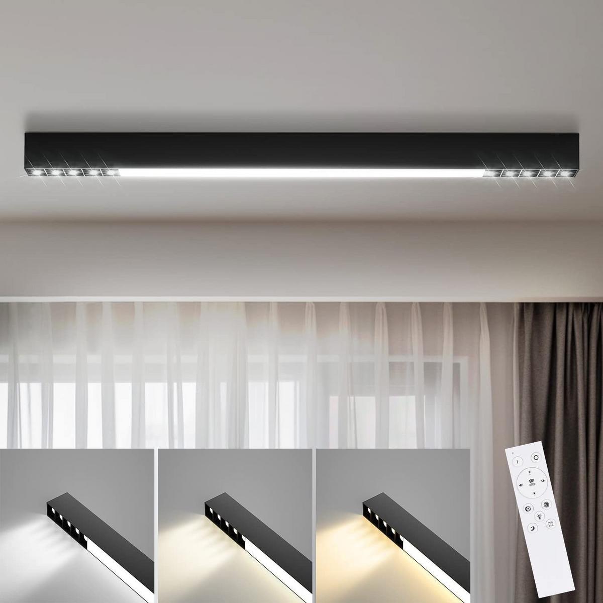 LED-DECKENLEUCHTE Ritter 80/3.5/5.5 cm - Schwarz, Metall (3.5/80/5.5cm) - Nettlife