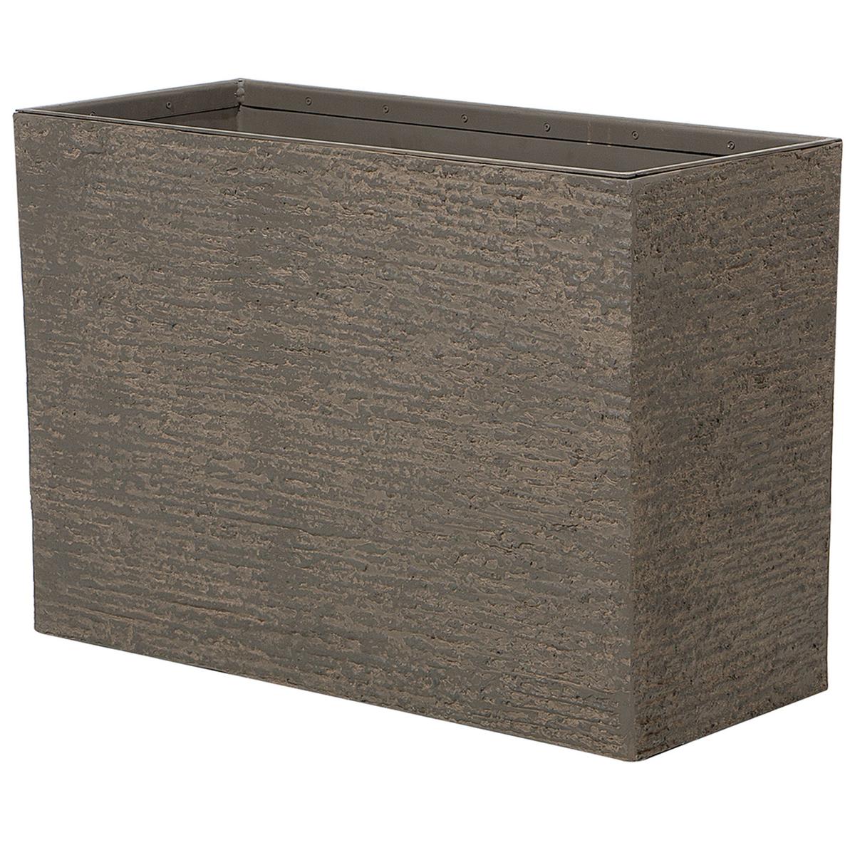BLUMENTOPF dunkelbraun rechteckig 34/80/56 cm Edessa - Braun, Stein (56cm) - Beliani