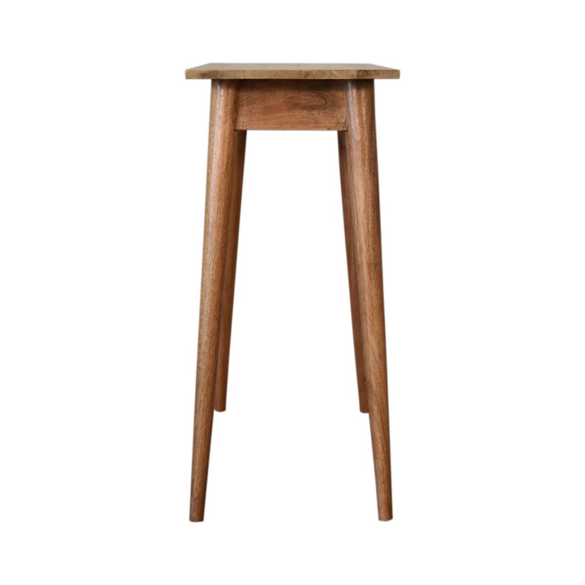 SCHREIBTISCH in Eichen-Finish, 1 Schublade, Nordische Beine, Beige - Messingfarben/Braun, Holz/Metall (35/80/77cm) - Artisan Furniture
