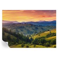 FOTOTAPETE 312x219 cm - Berglandschaft - Gelb, Textil (312/219cm) - Wallfluent