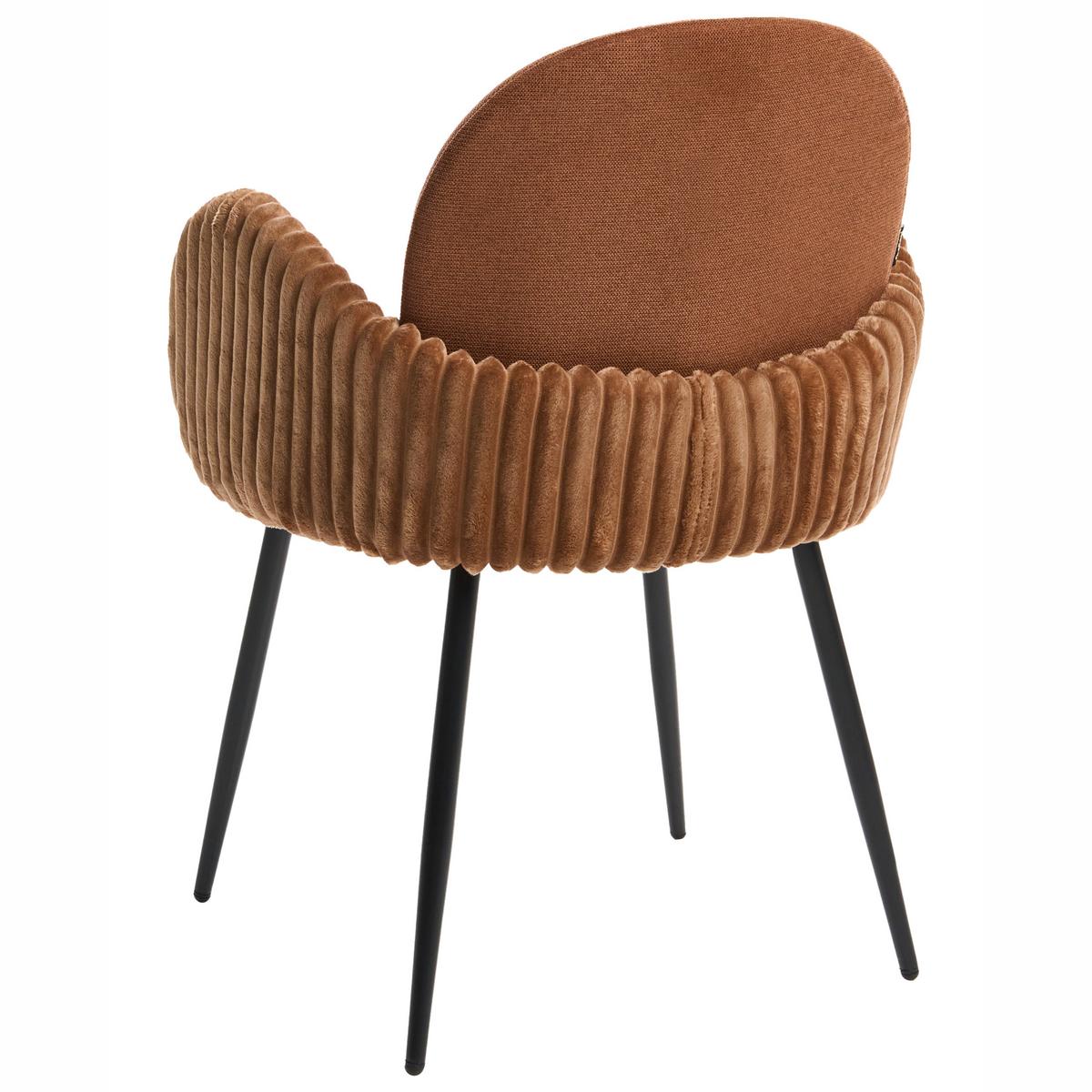 ESSZIMMERSTUHL 2er-Set Stoff Braun Amity - Braun, Textil (50/84/56cm) - Beliani