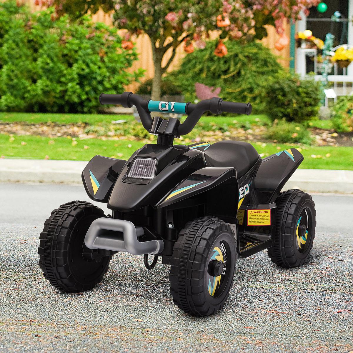 KINDER-ELEKTRO-QUAD Kunststoff Metall Schwarz - Schwarz, Kunststoff (72/40/45.5cm) - HOMCOM