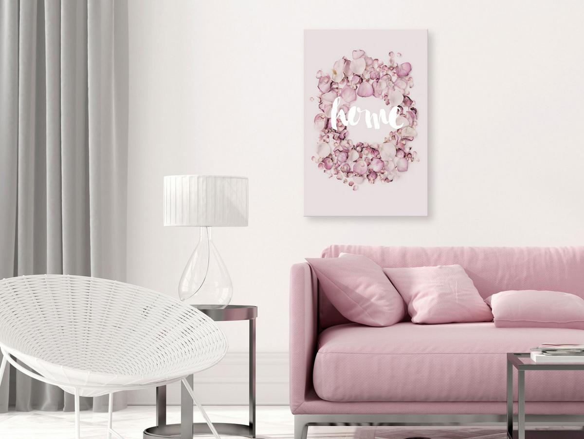 KUNSTDRUCK Rosa 60/90 cm - Pink/Weiß, Textil (60/90cm) - KUNSTLOFT