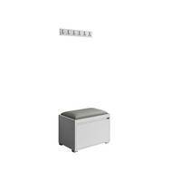 GARDEROBEN-SET Grawis 60 III - Silberfarben/Grau, Holzwerkstoff/Kunststoff (64.5/45/34cm) - MIRJAN24