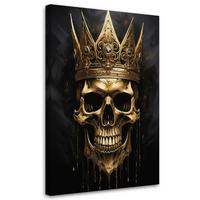 WANDBILD goldschädel mit glamourkrone - Goldfarben, Textil (40/60cm) - Feeby