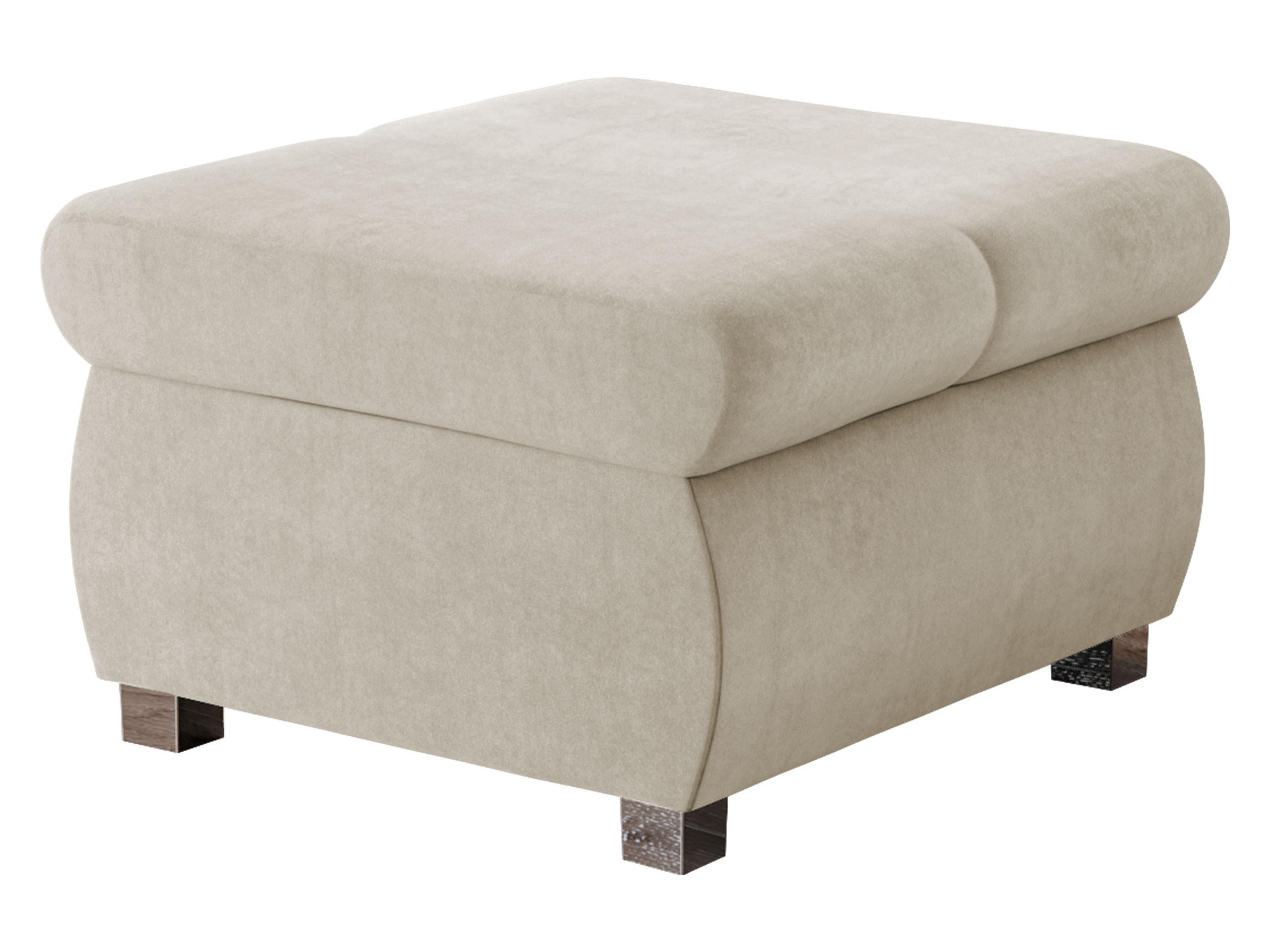POLSTERHOCKER Bangkok Klein - Sandfarben/Silberfarben, Holz/Kunststoff (60/39/60cm) - MIRJAN24