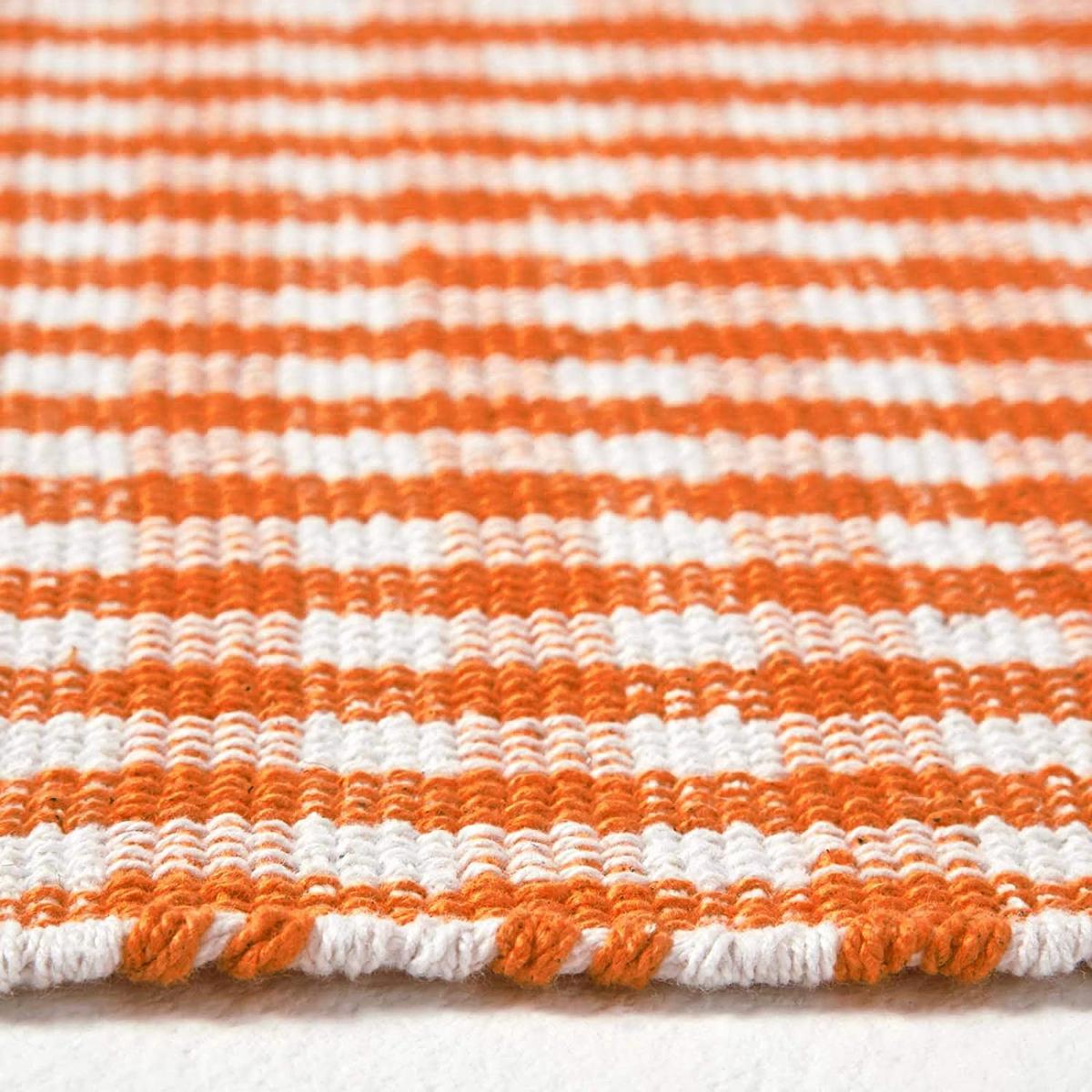 BAUMWOLLTEPPICH Vichy-Karo 60/90 cm - Orange, Textil (60/90cm) - Homescapes