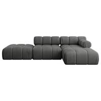 ECKSOFA modulares Sofa Lizur-L1 - 285x160x70 cm Dunkelgrau Velours - Dunkelgrau, Holzwerkstoff/Textil (285/160cm) - ALTDECOR