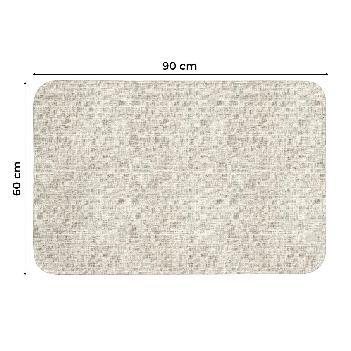 WC-VORLEGER Leinen - Textur - Beige Toilettenteppich 90x60 cm - Beige, Textil (90/1cm) - OnlyWow