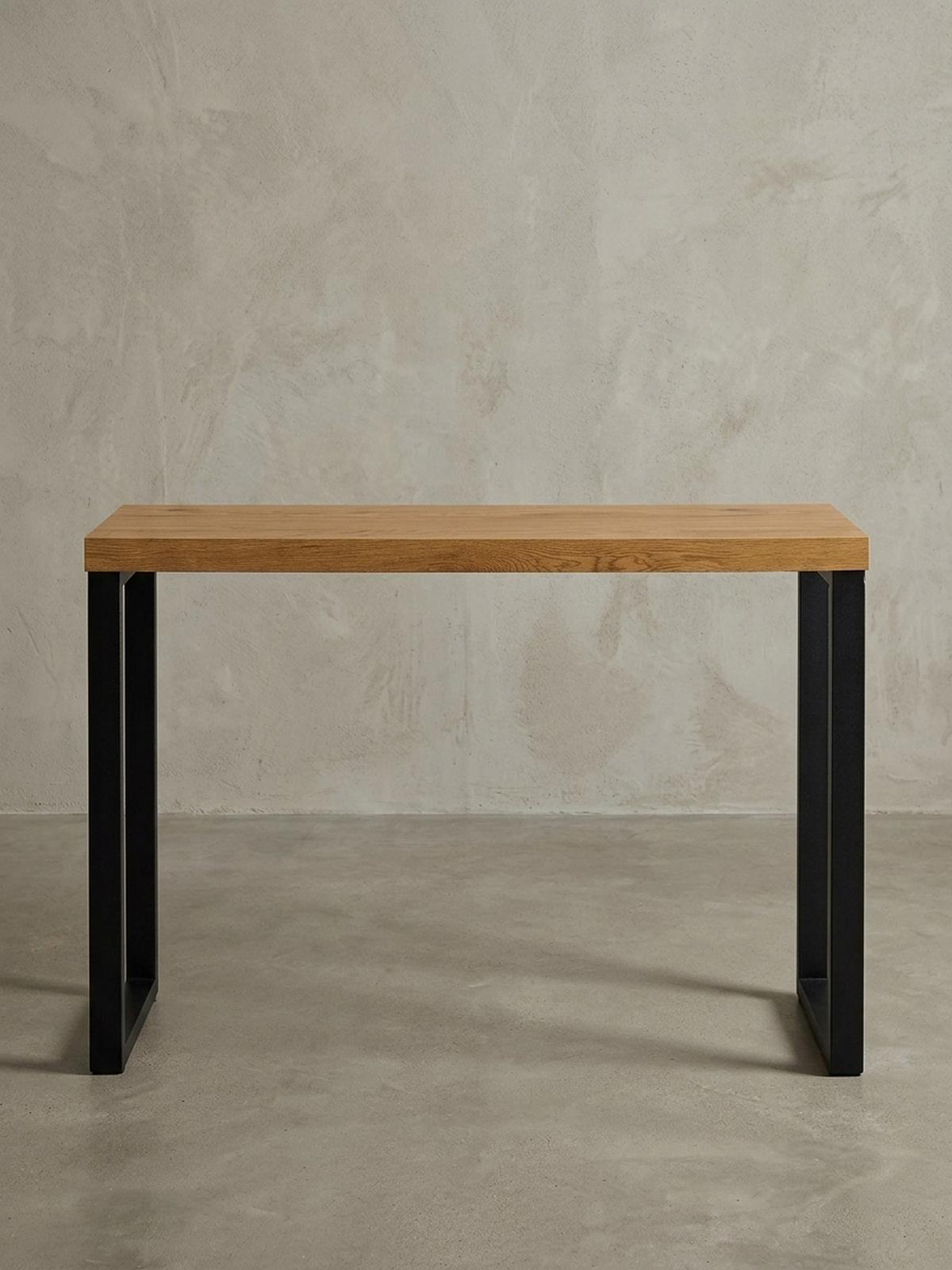 KONSOLENTISCH – Eicheoptik, große Ablagefläche, modern - Schwarz/Braun, Holz/Metall (39/120/76cm) - KADIMA DESIGN