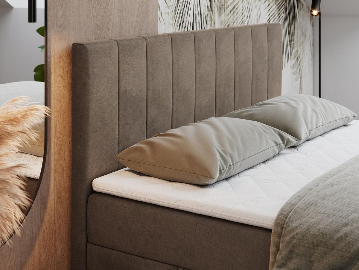 BOXBETT LOPE 120/200 - Braun Velvet - H4 - Braun, Holz/Textil (120/200cm)