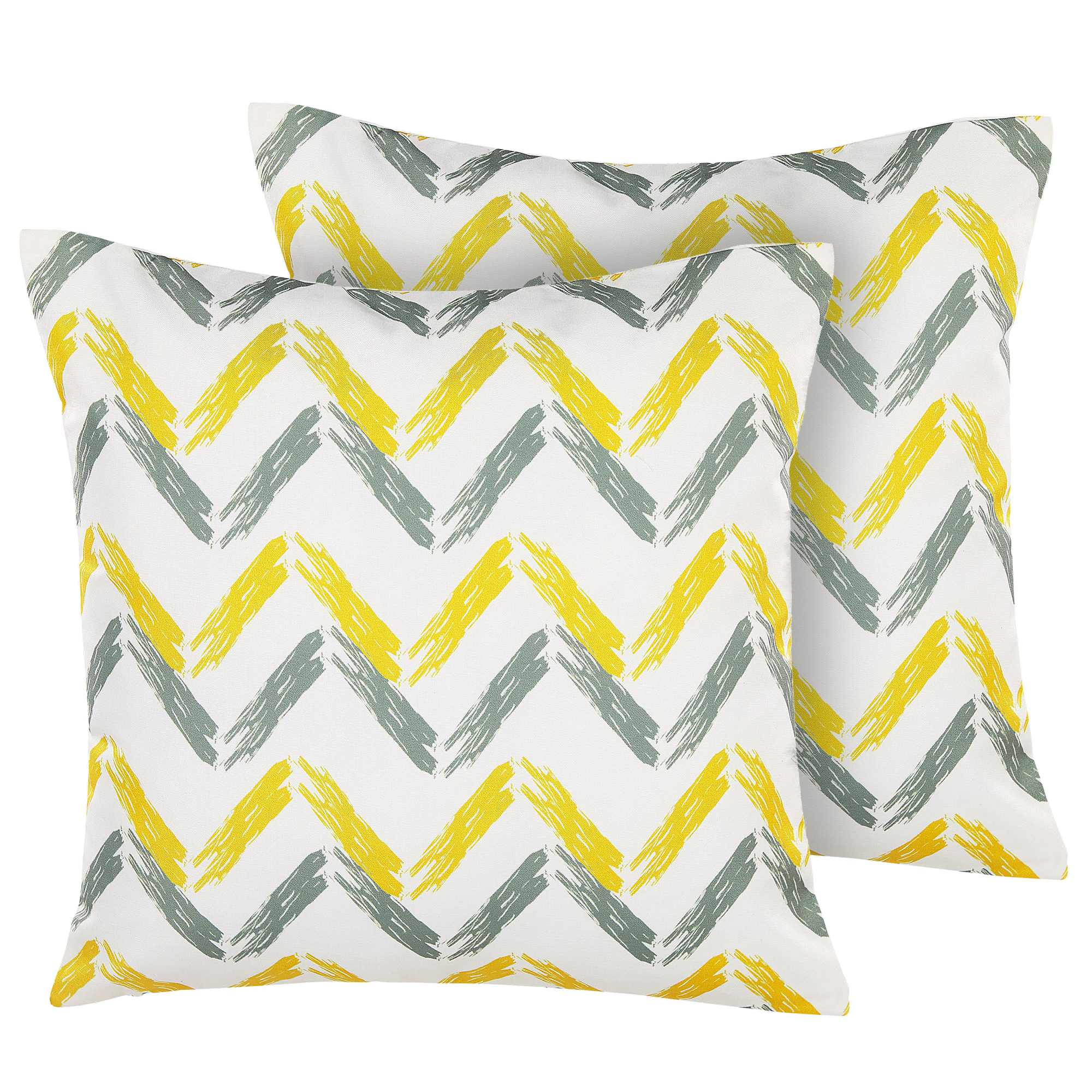 GARTENKISSEN 2er-Set Zick Zack Muster bunt 45/45 cm Affile - Multicolor, Textil (45/45cm) - Beliani