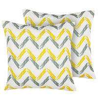 GARTENKISSEN 2er-Set Zick Zack Muster bunt 45/45 cm Affile - Multicolor, Textil (45/45cm) - Beliani