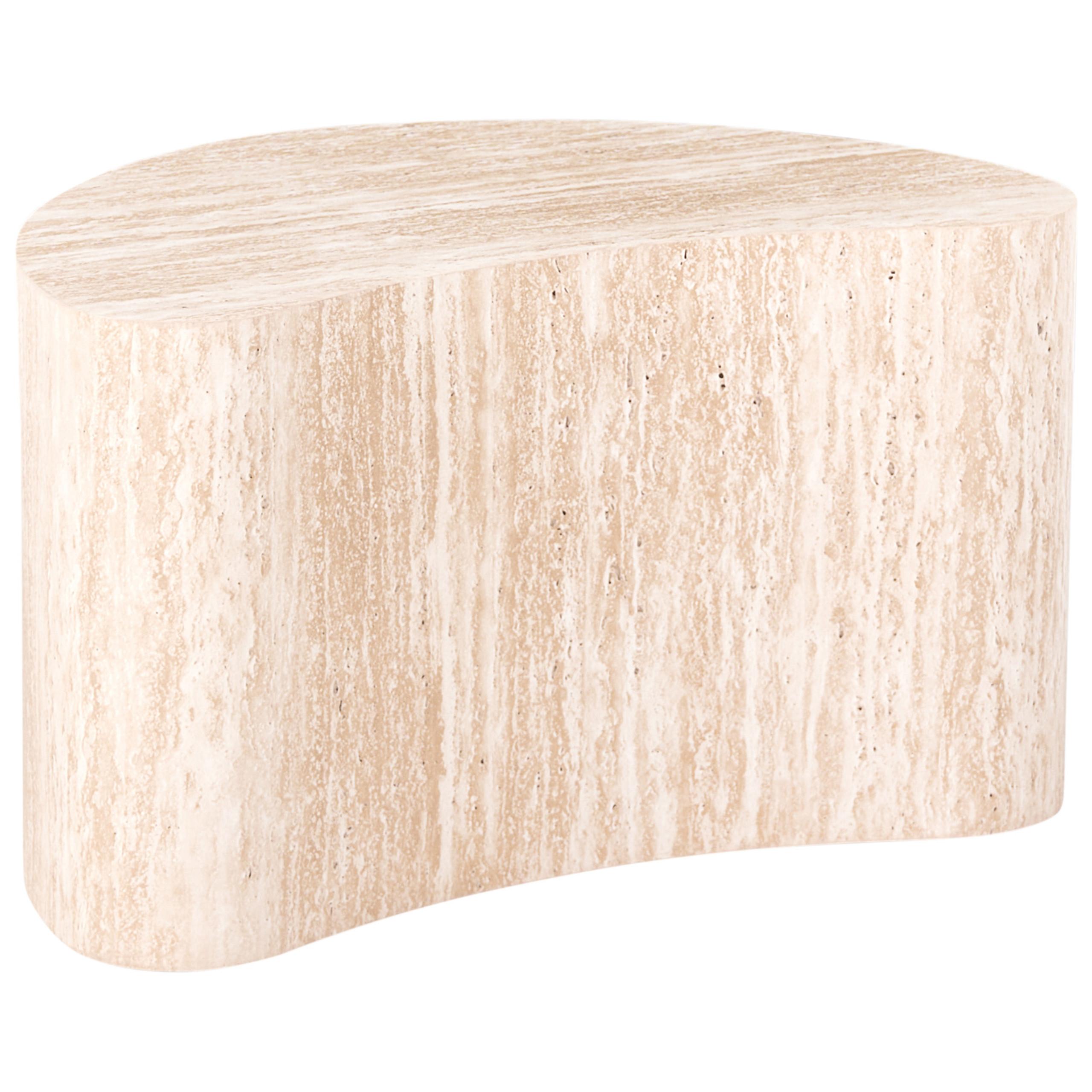 BEISTELLTISCH Travertinoptik Bilpa - Beige, Holzwerkstoff (57/35/33cm) - Beliani