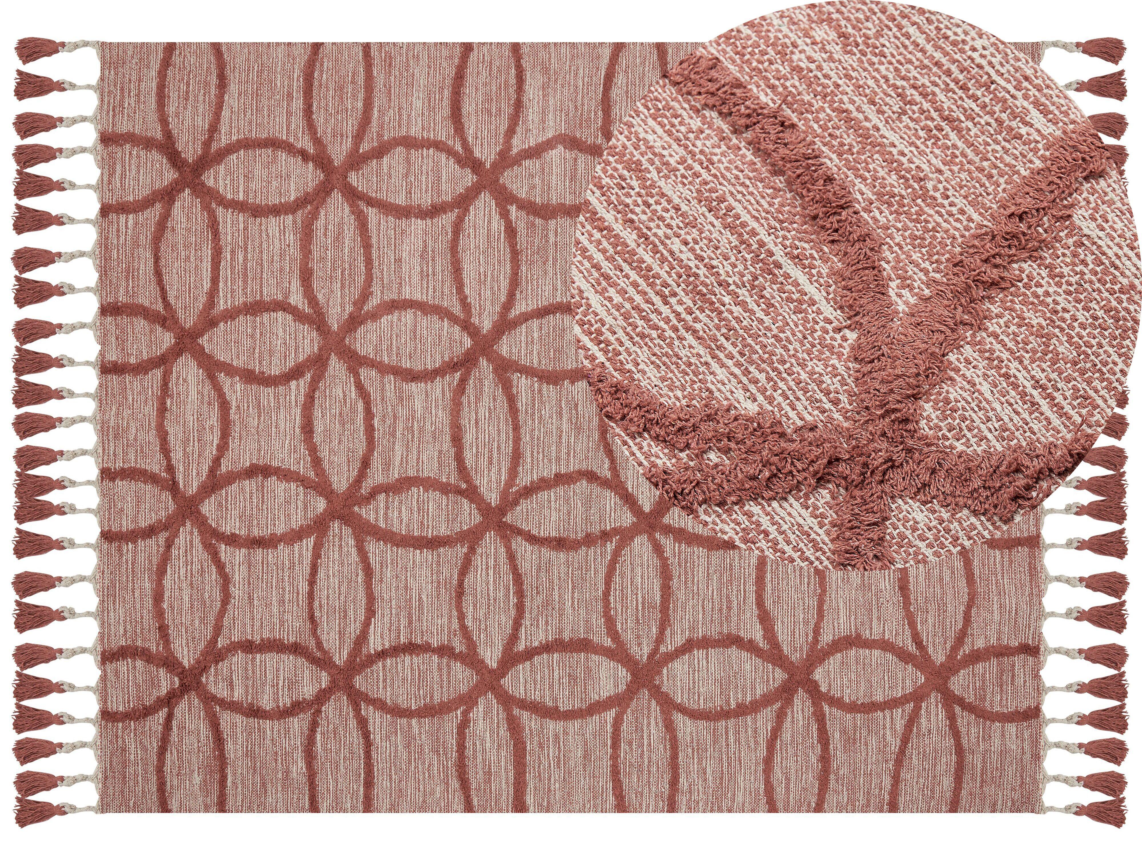 KURZFLOR-TEPPICH Kirsehir 230/160 cm - Rot, Textil (160/230cm) - Beliani