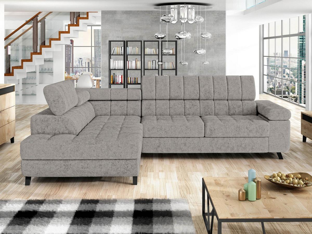 ECKSOFA Nord, Seite: Links - Alufarben/Schwarz, Holz/Textil (264/203cm) - MIRJAN24