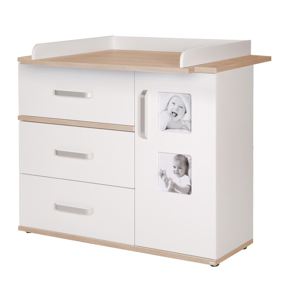 BABYZIMMER-SET Pia mit breiter Wickelkommode 2-teilig - Weiß, Holzwerkstoff (76/81/142.5cm) - Roba