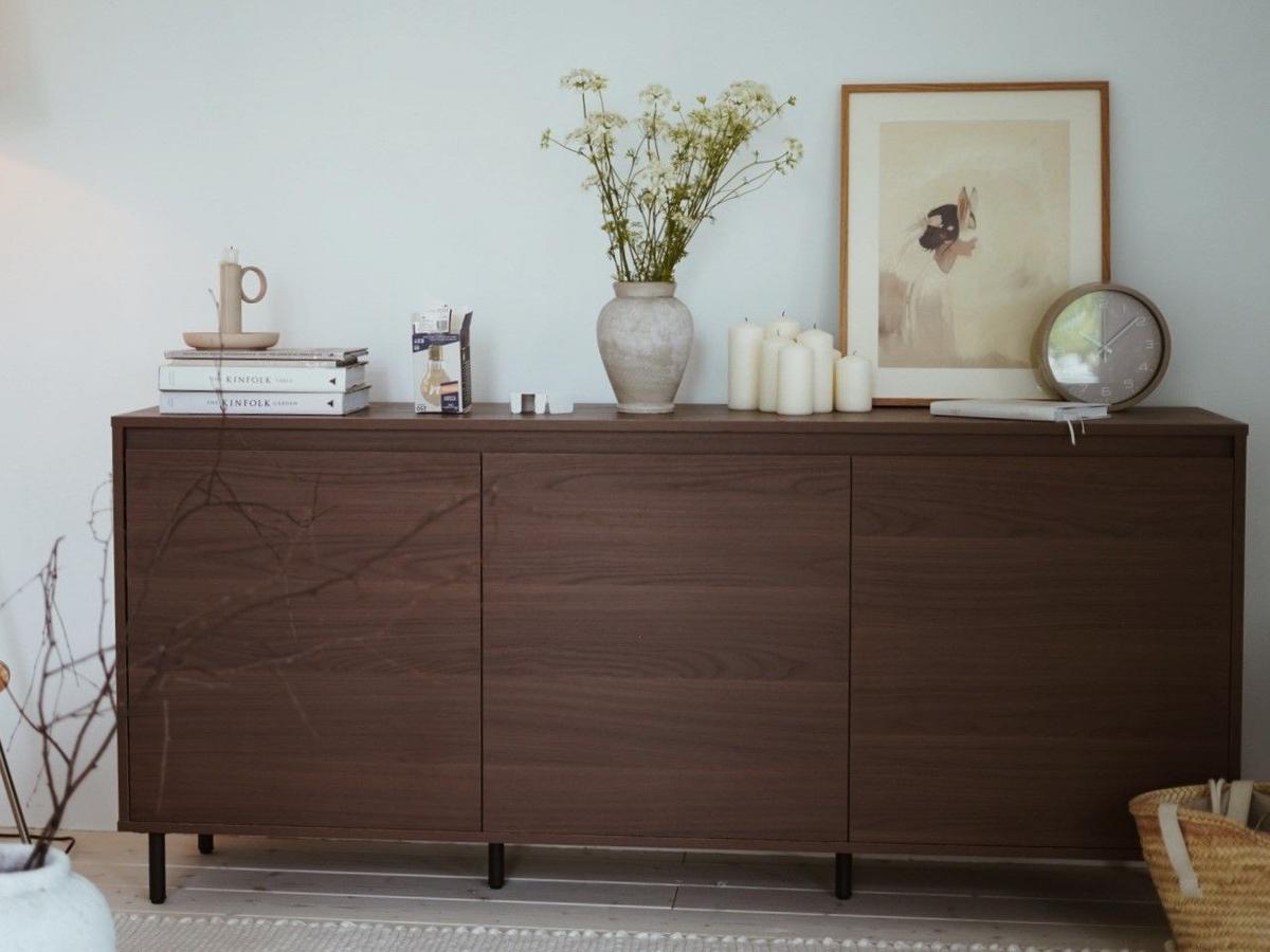 SCHRANK Dunkelbraun Nikea - Dunkelbraun, Holzwerkstoff (165/75/40cm) - Beliani