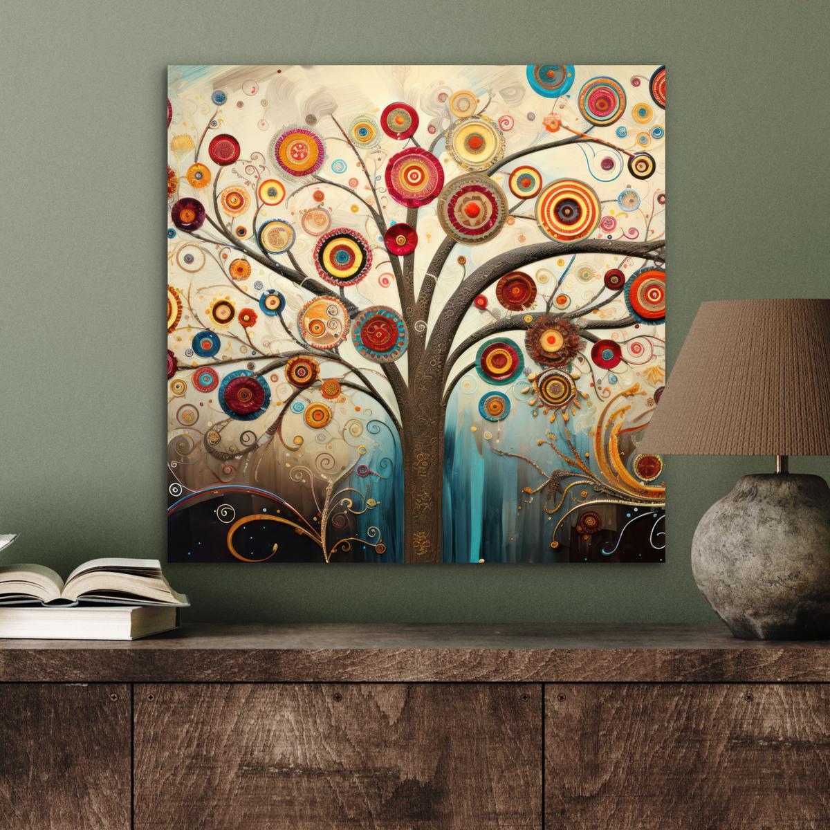METALLBILD Baum - Baum des Lebens - Farbe 50x50 cm - Braun, Metall (50/50cm) - MuchoWow
