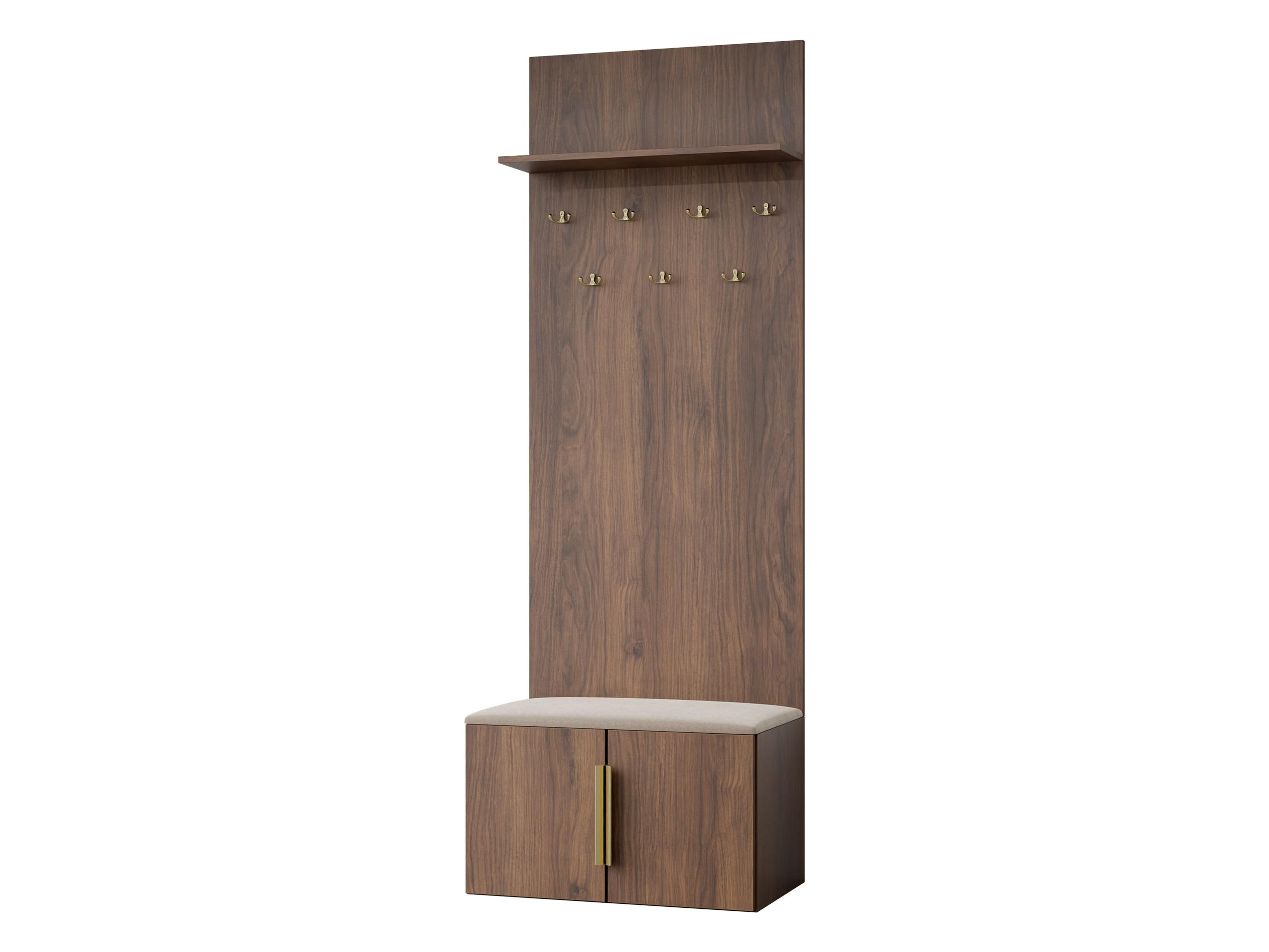 GARDEROBE MIT SITZBANK Kerkin - Beige/Goldfarben, Holzwerkstoff/Kunststoff (70/200/42cm) - MIRJAN24