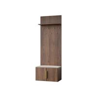 GARDEROBE MIT SITZBANK Kerkin - Beige/Goldfarben, Holzwerkstoff/Kunststoff (70/200/42cm) - MIRJAN24