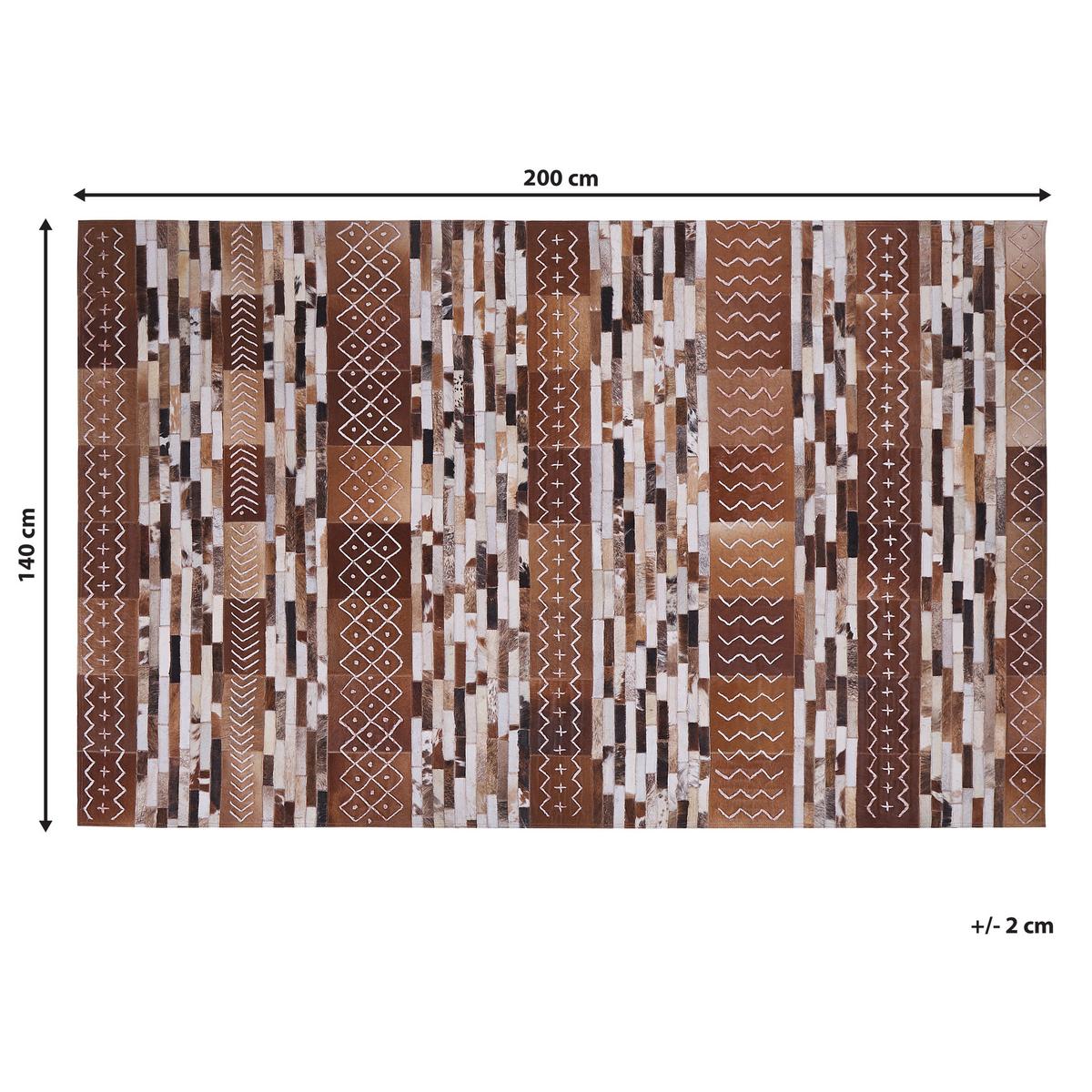 KURZFLOR-TEPPICH Herekli 200/140 cm - Braun, Fell (140/200cm) - Beliani