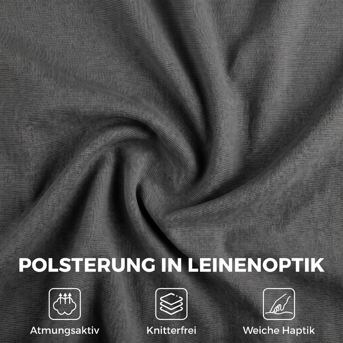 SCHAUKELSTUHL Polyester Dunkelgrau - Dunkelgrau/Creme, Birkenholz/Holzwerkstoff (67/92/106cm) - HOMCOM