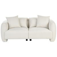 3-SITZER-SOFA Stoff Cremeweiß Ekenes - Creme, Textil (182/72/90cm) - Beliani