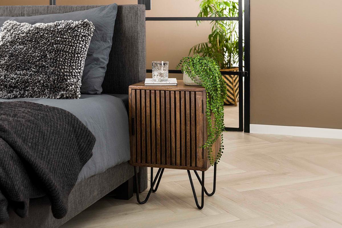 NACHTTISCH SWEAK 2ER SET Holz Mango - Zwetschgeholzfarben, Holz (40/60/30cm) - KAWOLA